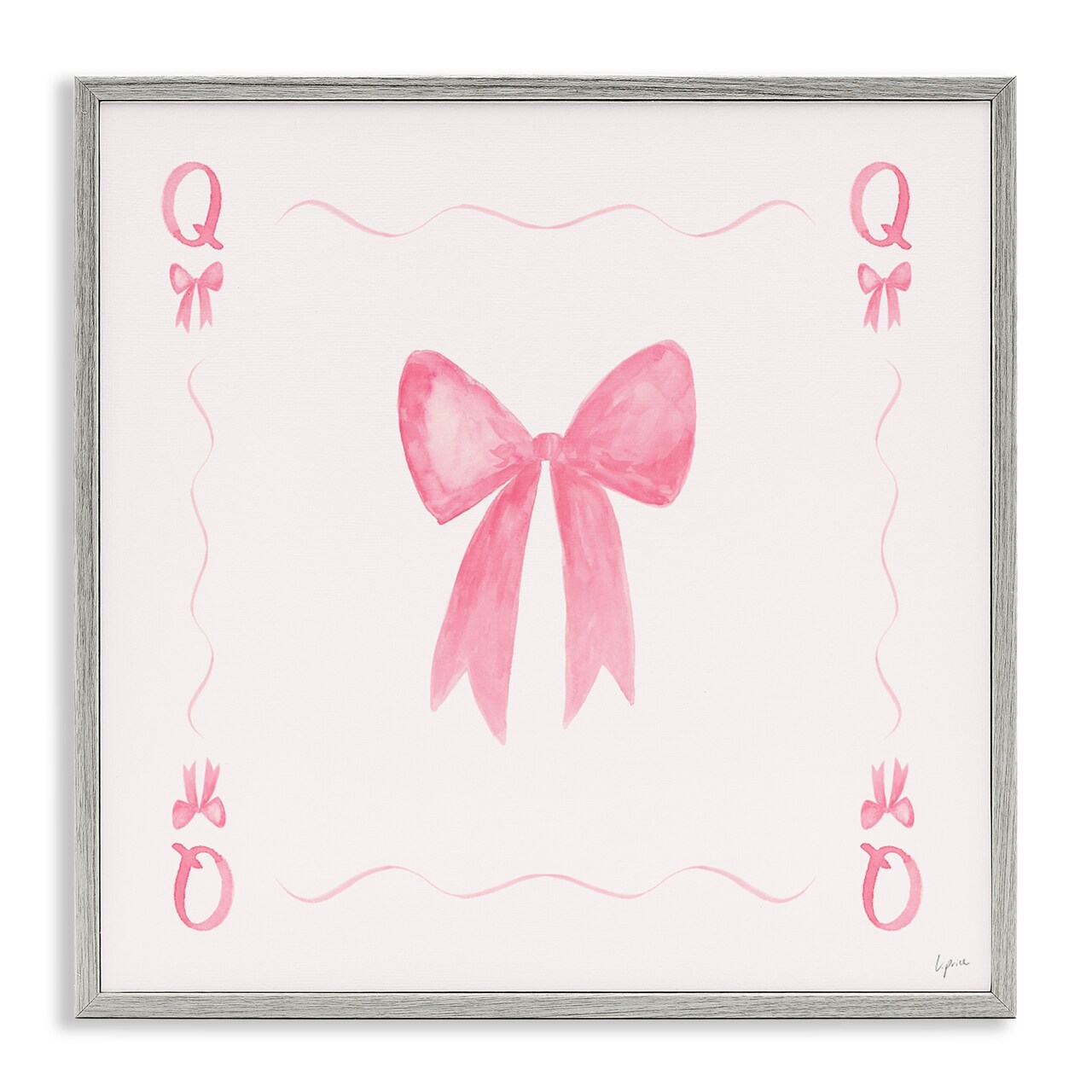 Stupell Industries Queen of Ribbons Card Framed Giclee, design by Lucille Price